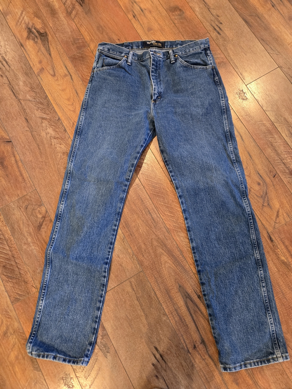 Wrangler Men's Straight Leg Denim Jeans - Blue